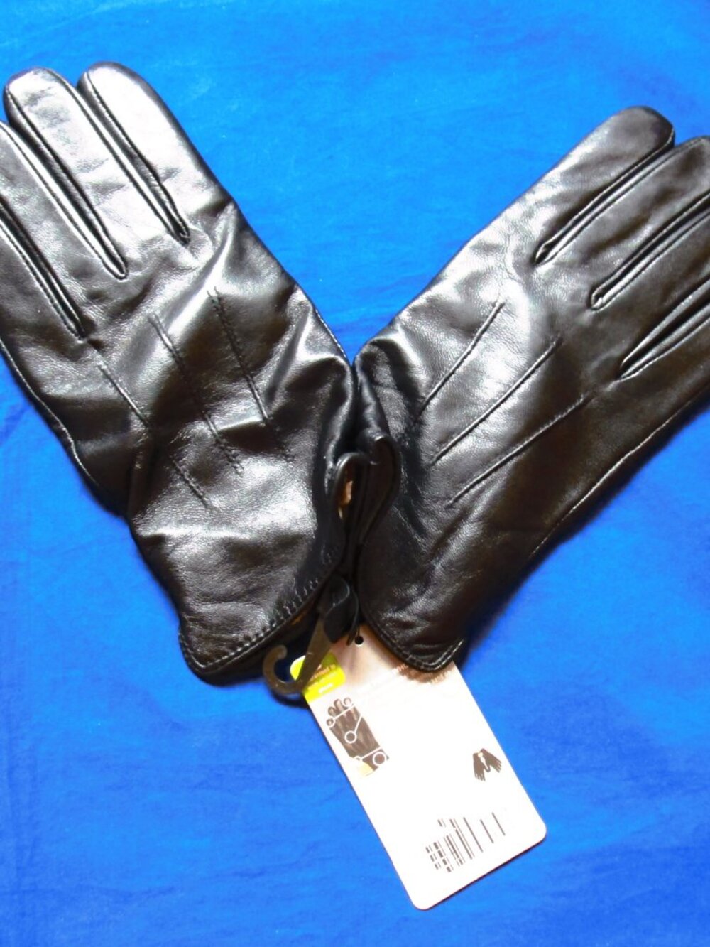 MEN'S BLACK SHEEPSKIN GLOVES-NEW-GLOVELY-FOR USE W/TOUCHSCREEN PHONE-MEDIUM
